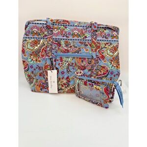 Vera Bradley Small Vera‎ Tote Bag in Provence Paisley Pattern w/ Matching Wallet